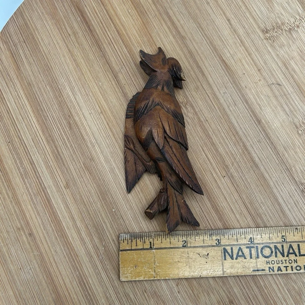 Vintage Old German Black Forest Cuckoo Clock Trim Carved‎ Bird 6